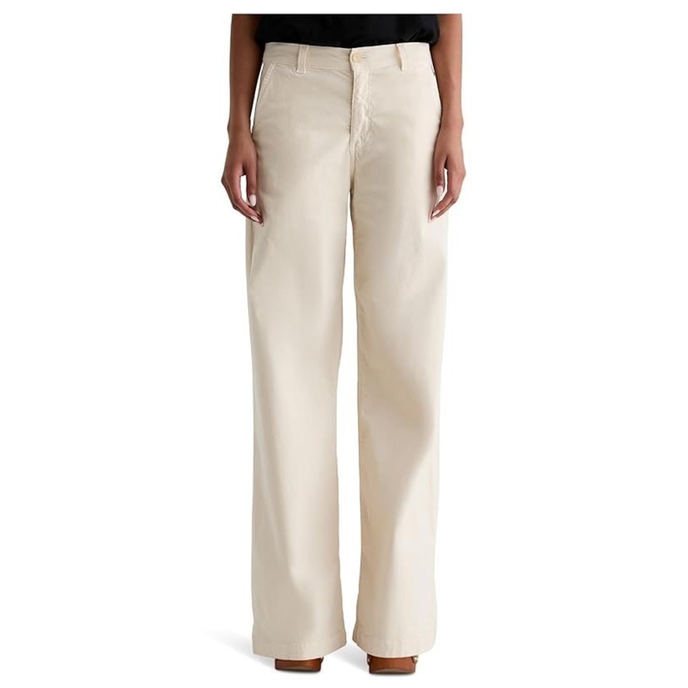 AG Adriano Goldschmied Stella Slouchy Palazzo Corduroy Pants Off White 26